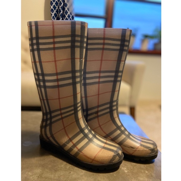 Authentic Burberry Nova Check Rain Boots Sz.38 - Picture 1 of 7